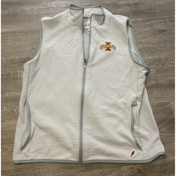 Iowa State Cyclones Mens Vest Softshell Gray Embroidered Full Zip Sportswear Med - Picture 1 of 8